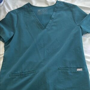 Figs Teal Scrub Top and Bottoms